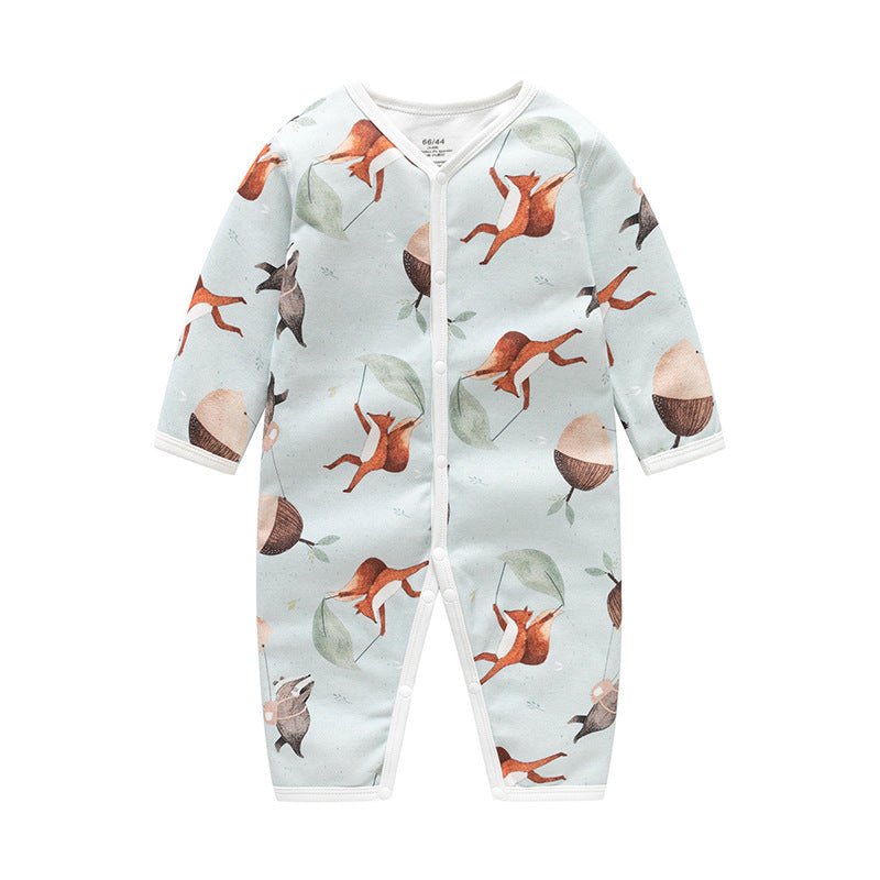 Lumea Wild Friends Baby Romper — Organic Cotton Bear & Fox Bodysuit (0–4Y) - Lumea Baby